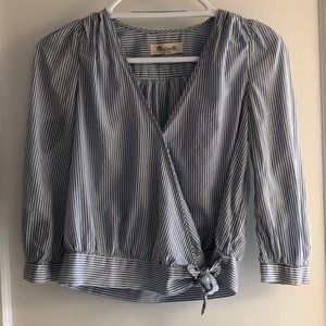 Madewell striped wrap top